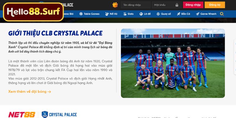 Phân Tích Ý Nghĩa Thương Mại Của việc NET88 Tài Trợ Crystal Palace F.C - CLB Ngoại Hạng Anh Tầm ảnh hưởng của NET88 tới thị trường châu Á